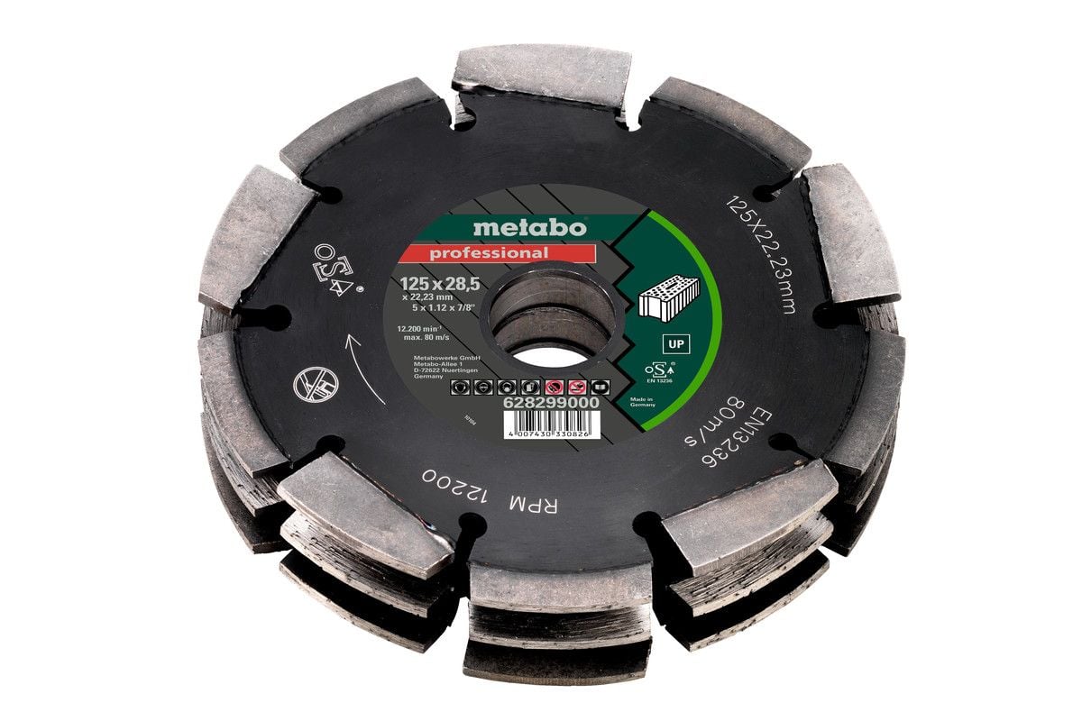 Metabo 628299000 NDia - CD3 125mm 3R Professional UP Universal Wall Chaser Blade for MFE40 - 628299000 - Metabo Power Tools UK - Trade Counter Direct