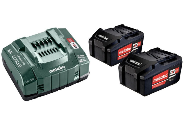Metabo 685051000 Starter Kit 2 x18v 5.2ah Battery + ASC145 Charger - 685051000 - Metabo Power Tools UK - Trade Counter Direct