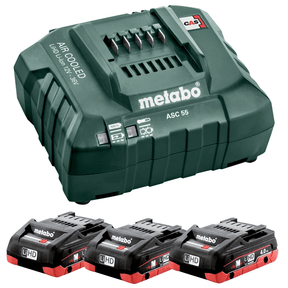 Metabo 685132380 18V Basic Set Inc 3 X 4.0Ah LiHD Batteries & ASC 55 Charger - 685132380 - Metabo Power Tools UK - Trade Counter Direct