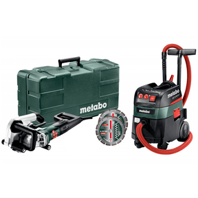 Metabo MFE40+ASR35MACP - 240V 240v 40mm Wall Chaser and Dust Extractor Vacuum Set - UK604040596 - MFE40+ASR35MACP-240V - Metabo Power Tools UK - Trade Counter Direct