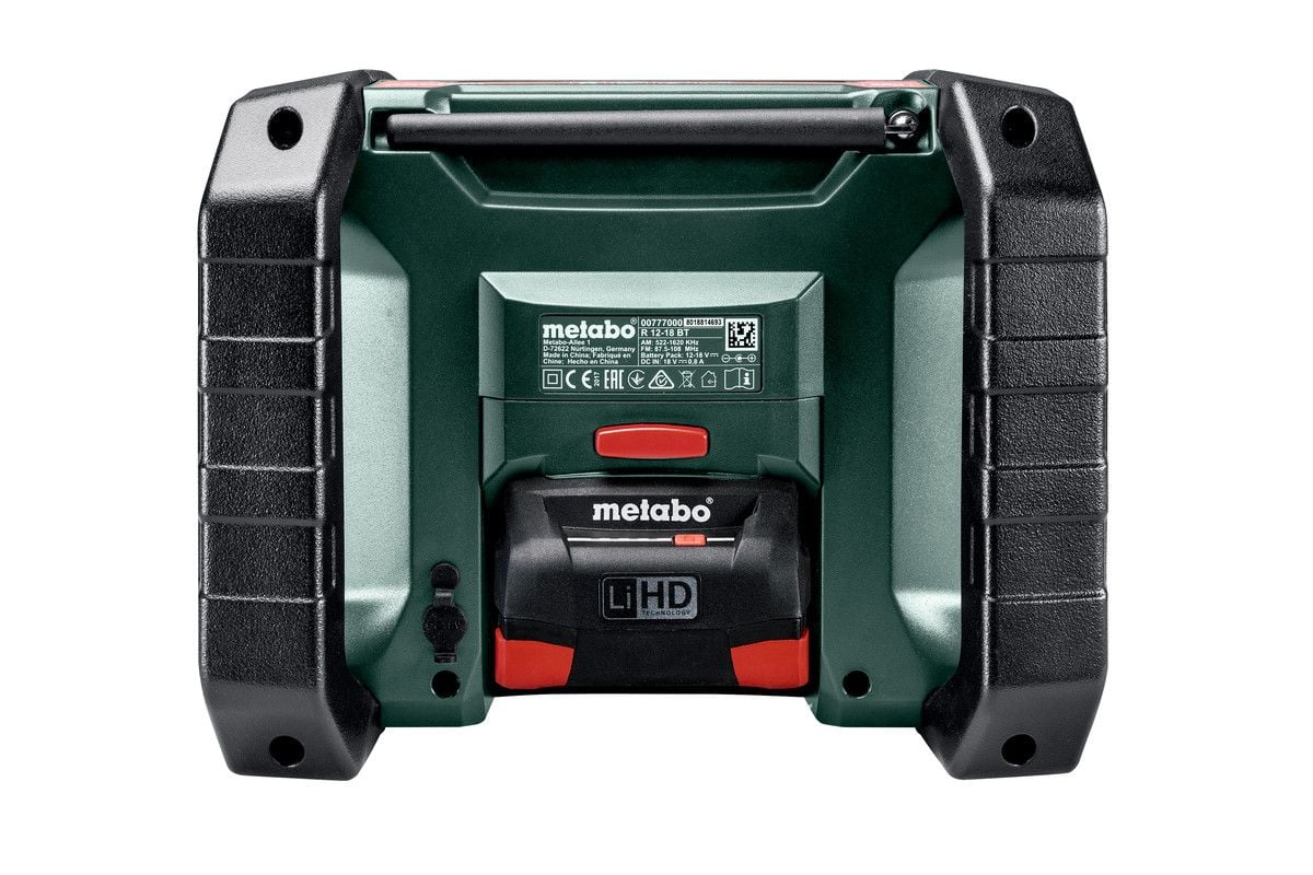 Metabo R12 - 18DABBT (R 12 - 18 DAB+ BT) Cordless Worksite Radio - 600778380 - R12-18DABBT - Metabo Power Tools UK - Trade Counter Direct