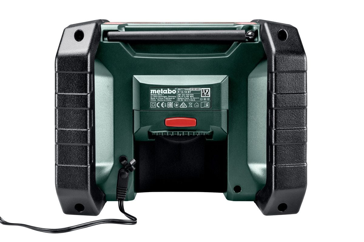 Metabo R12 - 18DABBT (R 12 - 18 DAB+ BT) Cordless Worksite Radio - 600778380 - R12-18DABBT - Metabo Power Tools UK - Trade Counter Direct