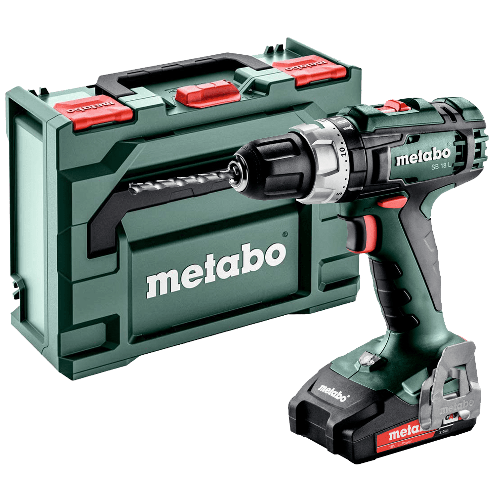 Metabo SB18L Combi Hammer Drill 18V 2 x 2.0Ah Li - ion - SC30 Charger with MetaBOX - 602317580 - SB18L - Metabo Power Tools UK - Trade Counter Direct