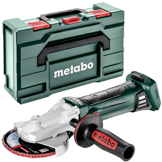 Metabo WF18LTX125 18v 5in Flat Head Angle Grinder Bare Unit With MetaBOX - 601306840 - WF18LTX125 - Metabo Power Tools UK - Trade Counter Direct