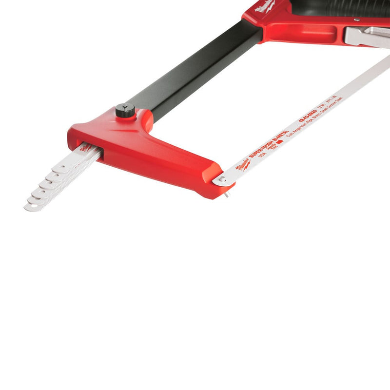 Milwaukee 48220050 Hacksaw 305mm 12in Metal Frame with Blade Storage - 48220050 - Milwaukee Tools UK - Trade Counter Direct