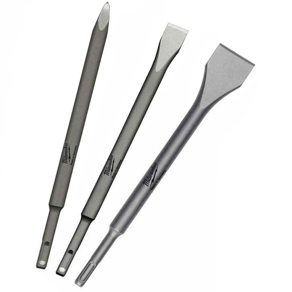 Milwaukee 4932430001 SDS Plus Flat, Pointed and Wide Chisel Set - 4932430001 - Milwaukee Tools UK - Trade Counter Direct