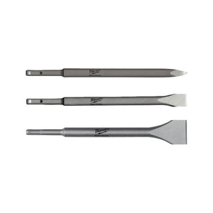 Milwaukee 4932430001 SDS Plus Flat, Pointed and Wide Chisel Set - 4932430001 - Milwaukee Tools UK - Trade Counter Direct