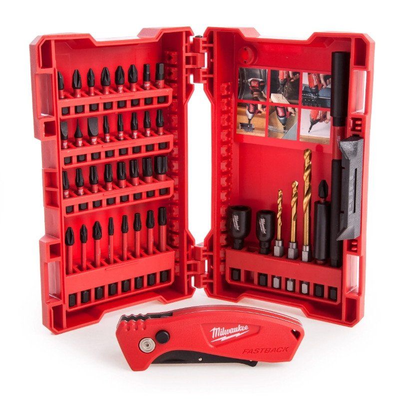 Milwaukee 4932459763 S/Bit ShW CD Drill/Dri - 40pc+Knife - 1pc - 4932459763 - Milwaukee Tools UK - Trade Counter Direct
