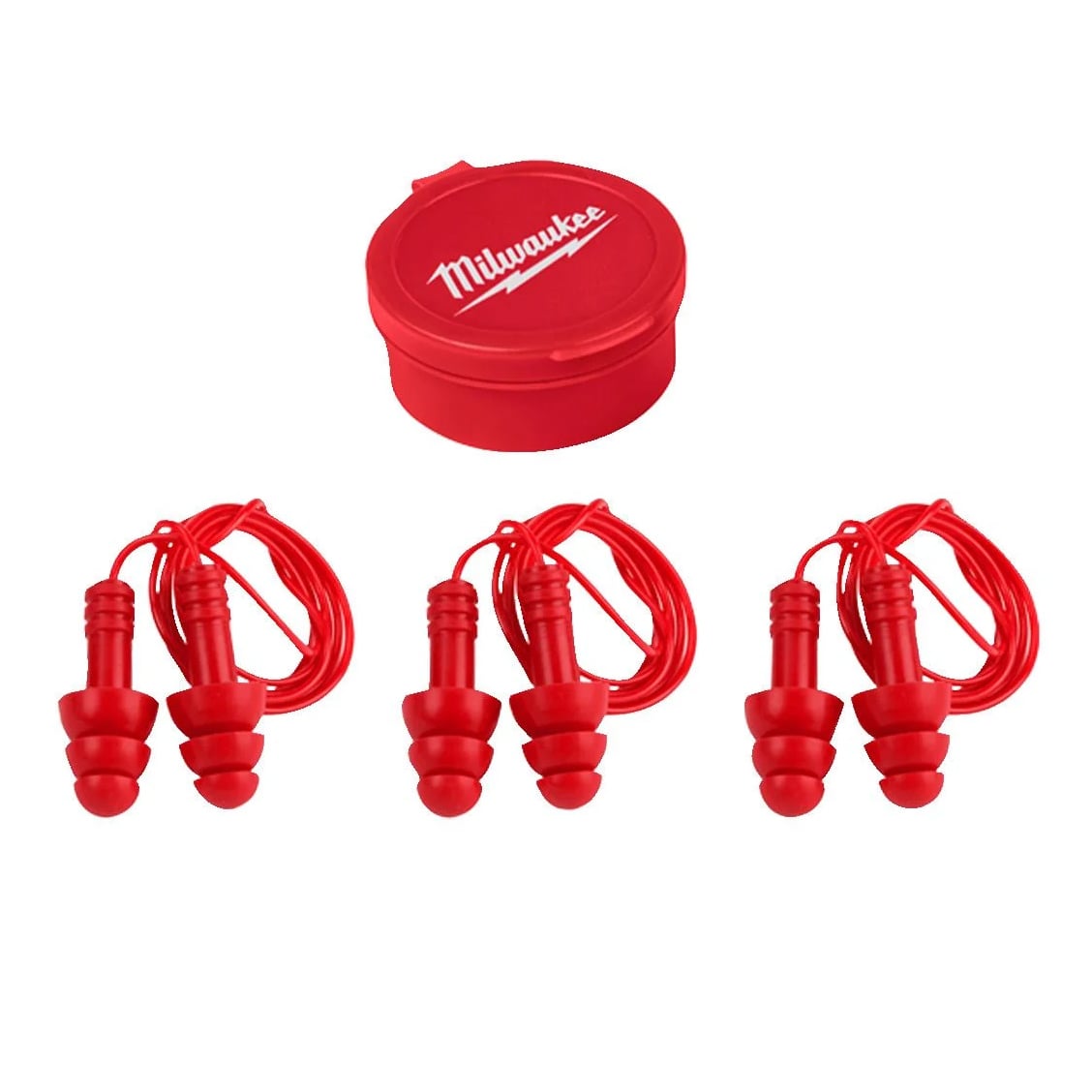 Milwaukee 4932471904 Reusable Corded Ear Plugs - 3 Pairs - 4932471904 - Milwaukee Tools UK - Trade Counter Direct