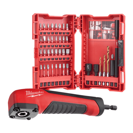 Milwaukee 4932478906 Screwdriver Bit Set With Right Angle Attachment - 40Pc - 4932478906 - Milwaukee Tools UK - Trade Counter Direct