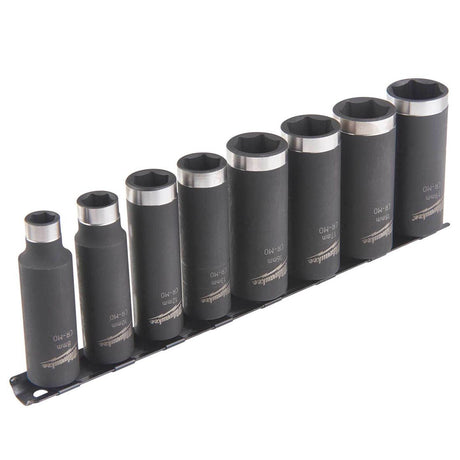 Milwaukee 9 Piece 3/8" Deep Impact Socket Rail Set - 4932480455 - 4932480455 - Milwaukee Tools UK - Trade Counter Direct