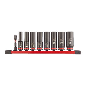 Milwaukee 9 Piece 3/8" Deep Impact Socket Rail Set - 4932480455 - 4932480455 - Milwaukee Tools UK - Trade Counter Direct