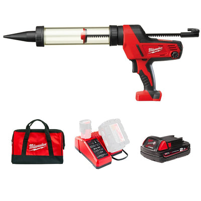 Milwaukee C18 PCG/310C - 201B 18V Caulking Gun 310ML with 1 X 2.0AH BATTERY - C18PCG 310C-201B - Milwaukee Tools UK - Trade Counter Direct