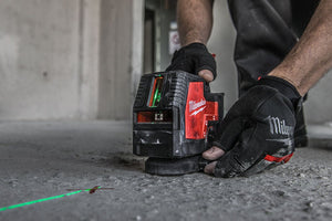 Milwaukee L4CLL - 301C USB Rechargeable Green Cross Line Laser Level - L4CLL-301C - Milwaukee Tools UK - Trade Counter Direct