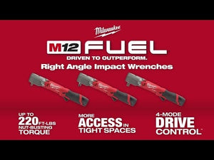 Milwaukee M12 FUEL 1/2" Drive Right Angle Impact Wrench Skin - M12FRAIWF12 - 0 - M12FRAIWF12-0 - Milwaukee Tools UK - Trade Counter Direct