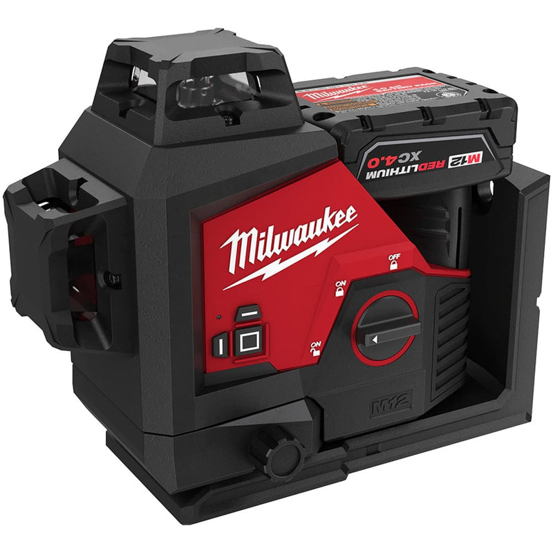 Milwaukee M123PL - 401C Green 360° 3 - Plane Laser - Kit - M123PL-401C - Milwaukee Tools UK - Trade Counter Direct