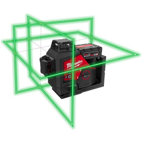 Milwaukee M123PLKIT - 401P Green 360° 3 Plane Laser Kit - M123PLKIT-401P - Milwaukee Tools UK - Trade Counter Direct