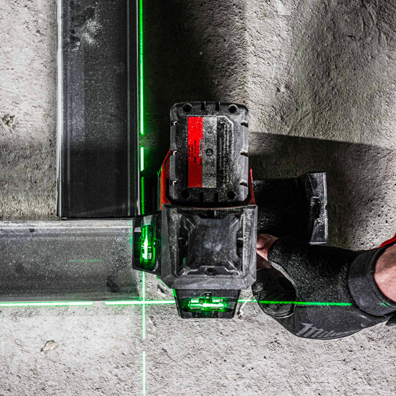 Milwaukee M123PLKIT - 401P Green 360° 3 Plane Laser Kit - M123PLKIT-401P - Milwaukee Tools UK - Trade Counter Direct