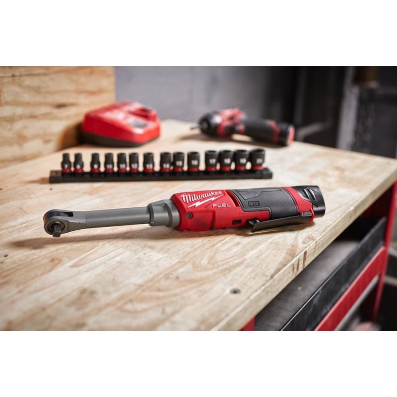 Milwaukee M12FHIR38LR - 0 12v Fuel 3/8" Extended Reach High Speed Ratchet - M12FHIR38LR-0 - Milwaukee Tools UK - Trade Counter Direct