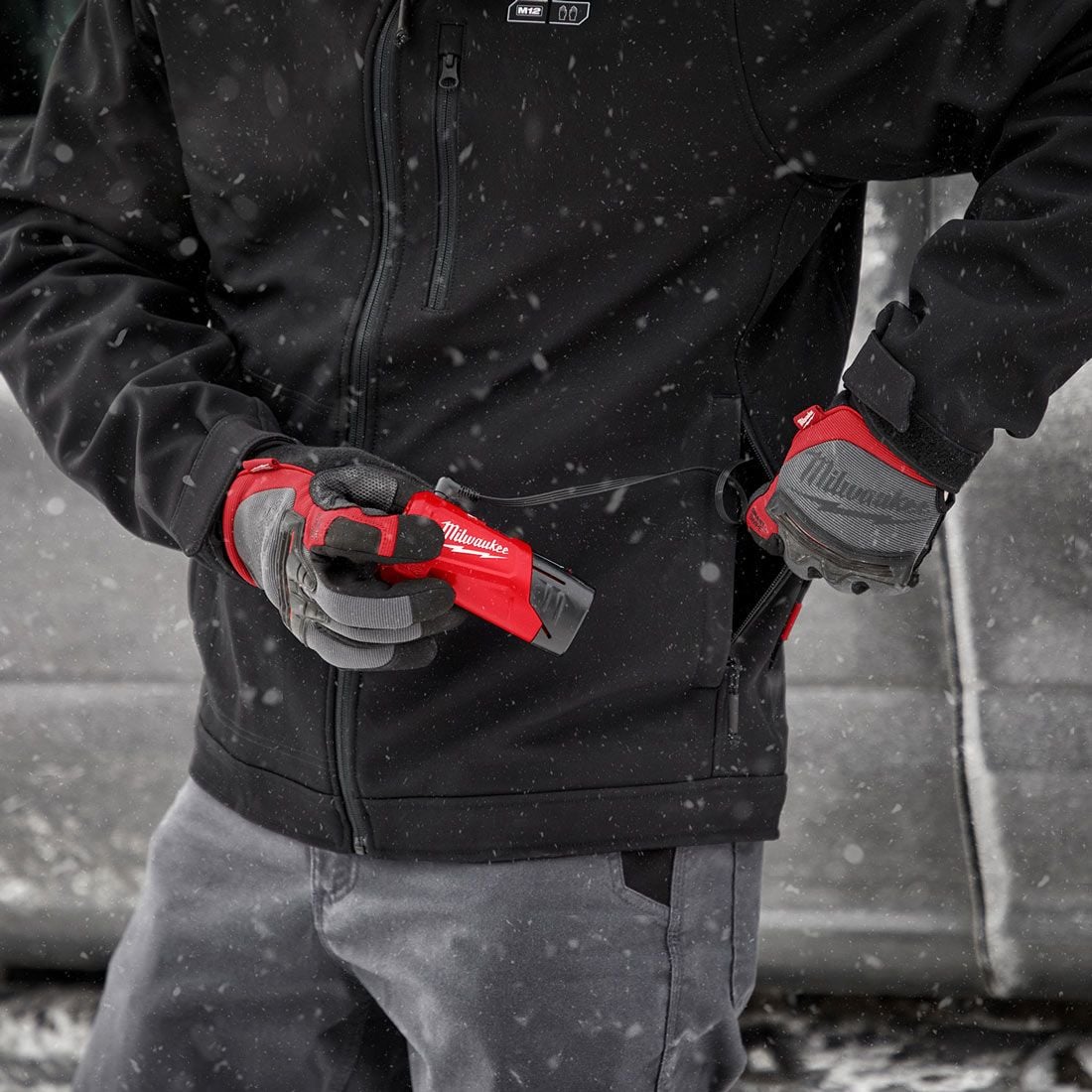 Milwaukee M12HJBL5 - 0 M12 Heated Jacket - Black - 4933478967 - Milwaukee Tools UK - Trade Counter Direct