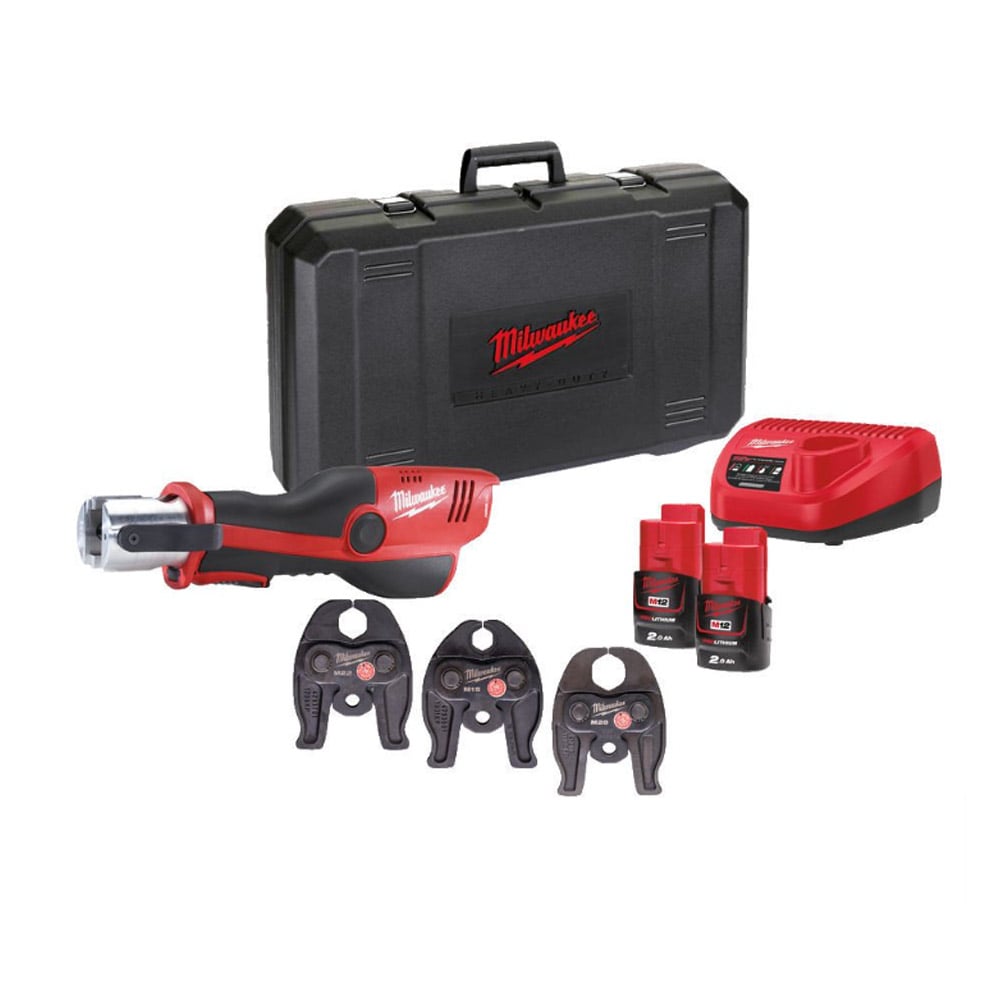 Milwaukee M12HPT - 202C M12 SUB COMPACT FORCE LOGIC™ Hydraulic Press Tool (TH Set) - M12HPT-202C-TH - Milwaukee Tools UK - Trade Counter Direct