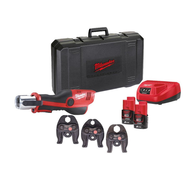 Milwaukee M12HPT - 202C M12 SUB COMPACT FORCE LOGIC™ Hydraulic Press Tool (TH Set) - M12HPT-202C-TH - Milwaukee Tools UK - Trade Counter Direct
