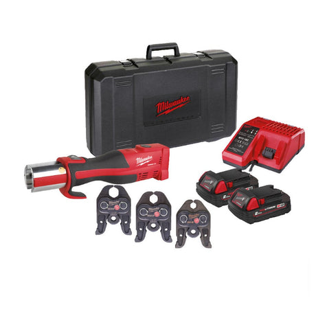 Milwaukee M18BLHPT - 202C FORCE LOGIC Brushless Press Tool Kit with U - Profile Jaws, Charger & 2x 2.0AH Battery - M18BLHPT-202C-USET - Milwaukee Tools UK - Trade Counter Direct