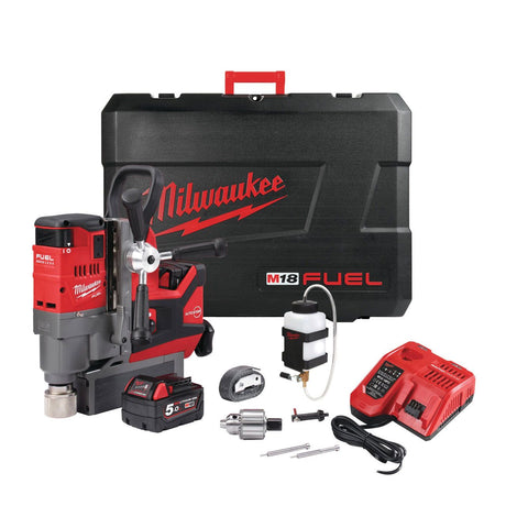 Milwaukee M18FMDP - 502C 18V Brushless Magnetic Drill with Permanent Magnet and 2 x 5.0Ah Batteries - M18FMDP-502C - Milwaukee Tools UK - Trade Counter Direct