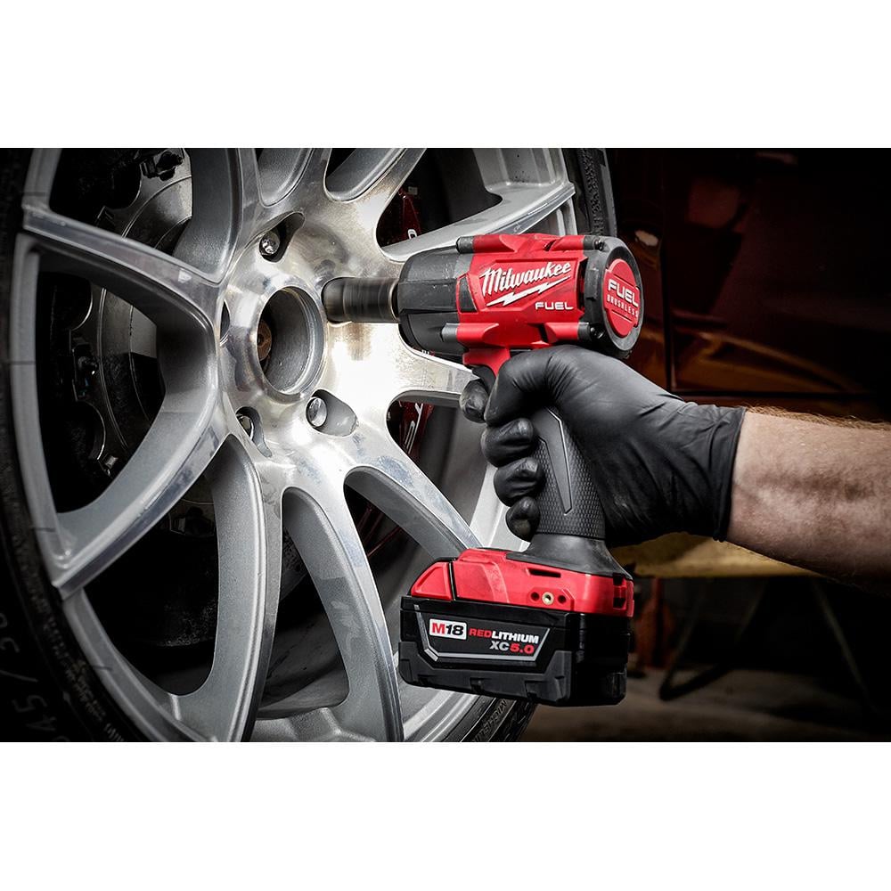 Milwaukee M18FMTIW2F12-502X Mid Torque 1/2" Impact Wrench with Friction Ring Kit - 2 x 5Ah kit