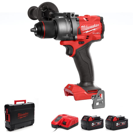 Milwaukee M18FPD3 - 502X 18V Fuel 1/2" Percussion Drill 2 x 5.0Ah Battery, Charger and Case Kit - M18FPD3-502X - Milwaukee Tools UK - Trade Counter Direct