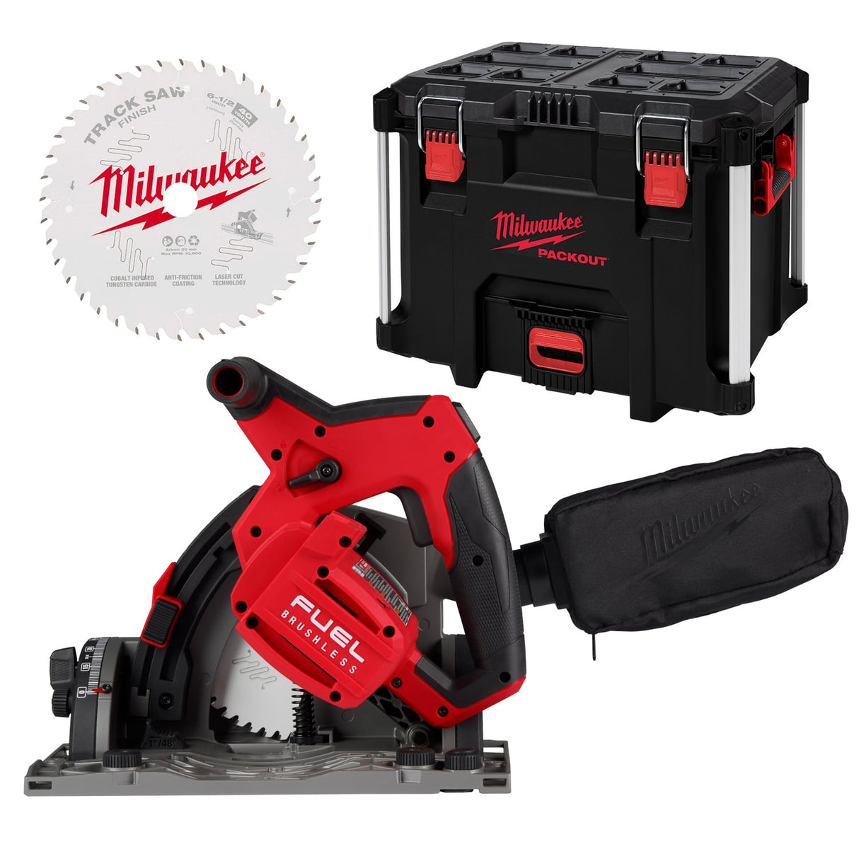 Milwaukee M18FPS55-0P M18 Fuel 55mm Plunge Saw, & Packout Case, Guide Rail Compatible