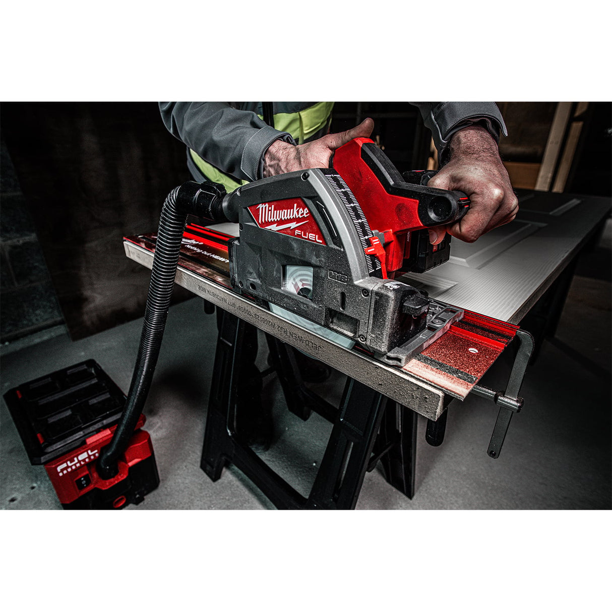 Milwaukee M18FPS55-0P M18 Fuel 55mm Plunge Saw, & Packout Case, Guide Rail Compatible