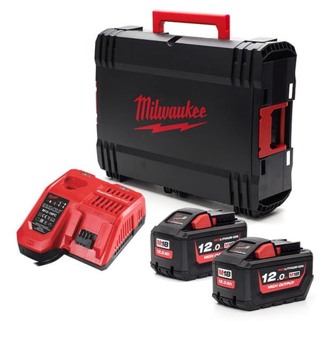 Milwaukee M18HNRG - 122 Fast Charger 12V HD Battery and Case Combo - M18HNRG - 122 - M18HNRG-122 - Milwaukee Tools UK - Trade Counter Direct