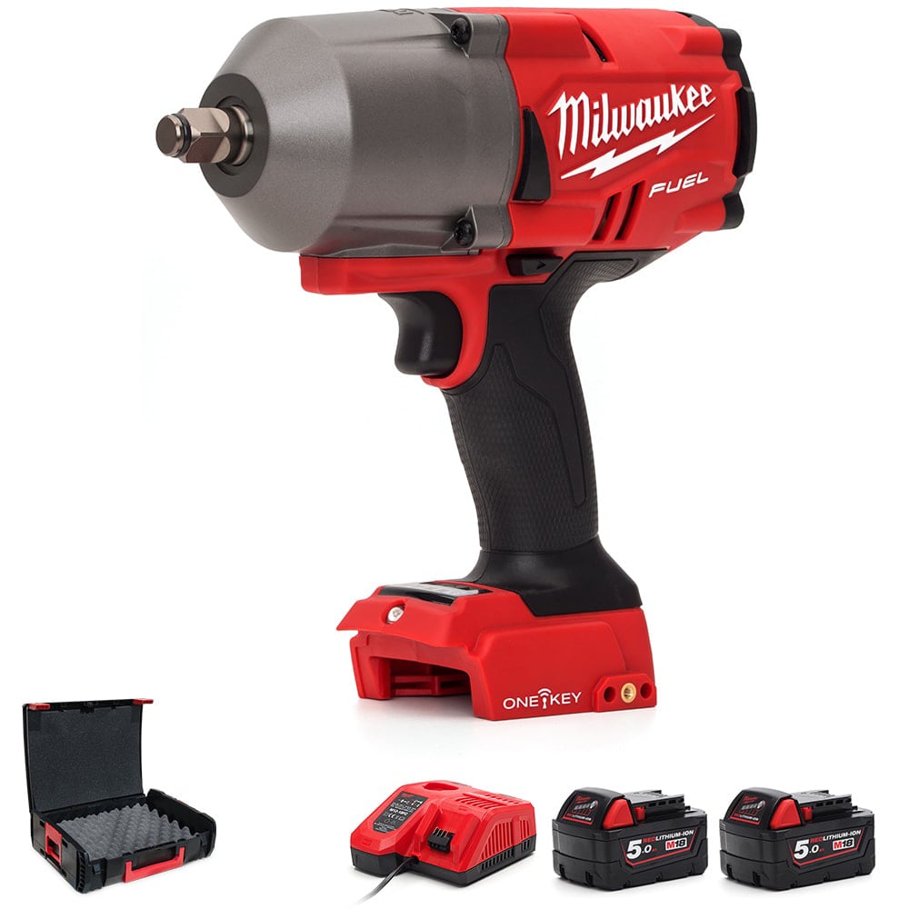 Milwaukee M18ONEFHIWF12 - 502X FUEL One Key 1/2" Impact Wrench 2 x 5.0Ah - M18ONEFHIWF12-502X - Milwaukee Tools UK - Trade Counter Direct