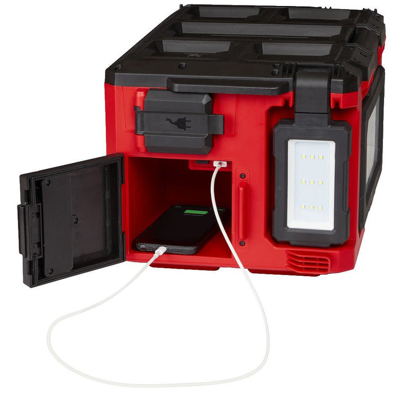 Milwaukee M18POALC - 0 Packout Light and Charger - Bare Unit - M18POALC-0 - Milwaukee Tools UK - Trade Counter Direct