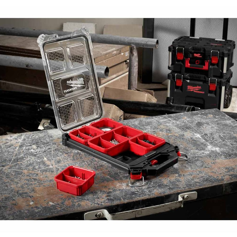 Milwaukee PACKOUT COMPACT SLIM ORGANISER - 4932471065 - Milwaukee Tools UK - Trade Counter Direct