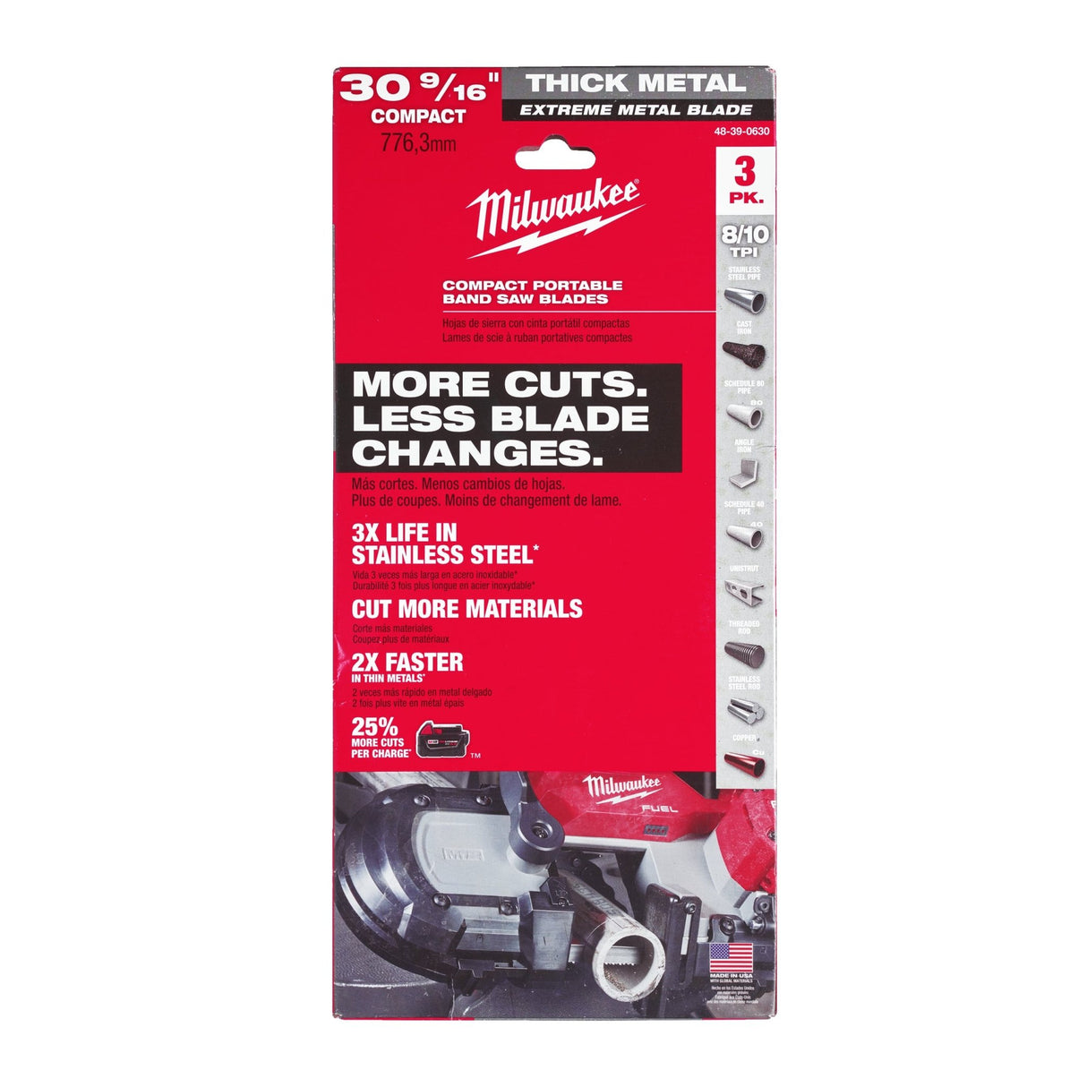 Milwaukee Premium Bandsaw Blade 776.29 Mm Blade Length - 48390631 - Milwaukee Tools UK - Trade Counter Direct