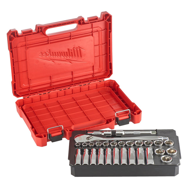 Milwaukee Ratchet + Socket Set - 4932471864 - Milwaukee Tools UK - Trade Counter Direct