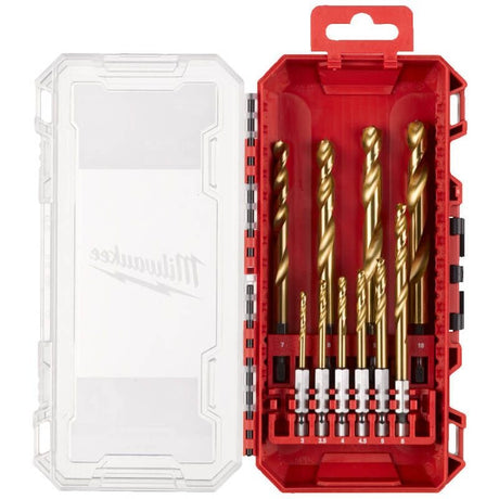 Milwaukee Shockwave HSS - G TiN Red Hex Drill Bit Set - 10pc - 4932493865 - 4932493865 - Milwaukee Tools UK - Trade Counter Direct