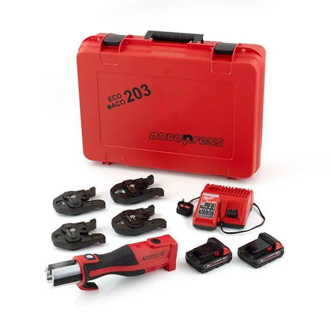 Novopress ACO203 Cordless Press Tool Kit M15–M35 | 2x 2Ah Batteries, Charger & Case