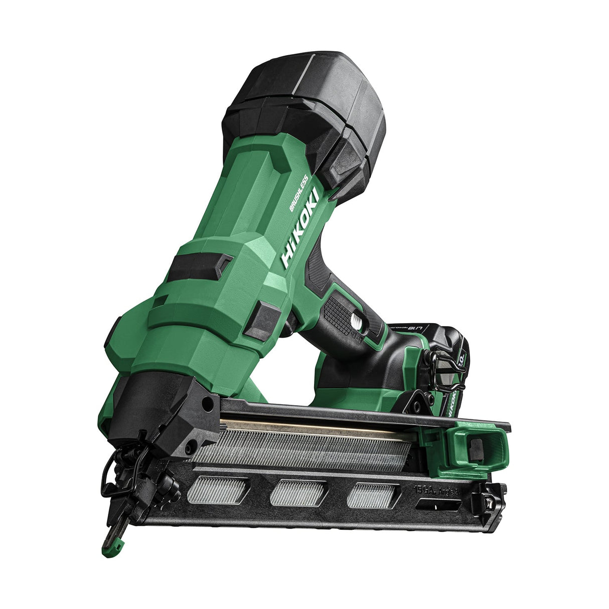 Hikoki 18V 15GA Brushless Angled Finish Nailer 2 x 2.0Ah batteries, charger and Case - NT1865DAAJXZ