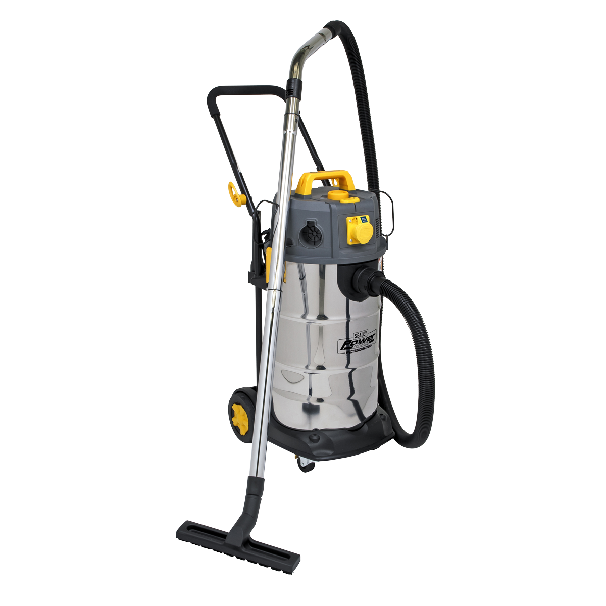 Sealey PC380M110V Vacuum Cleaner Industrial Dust-Free Wet/Dry 38L 1100W/110V Stainless Steel Drum M Class Filtration