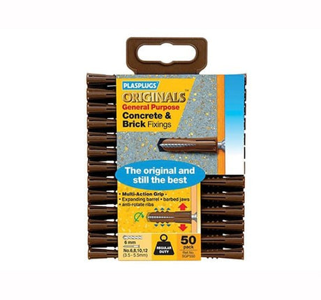 Plasplug GP550 General Purpose Multifix Fixings - Pack of 50 - PLASGP550 - Plasplug - Trade Counter Direct