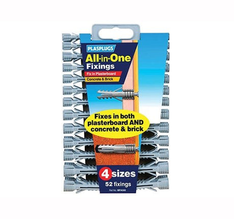 Plasplug MFA500 All In One Plugs (Clip of 52) - Clip of 52 - PLAMFA500 - Plasplug - Trade Counter Direct