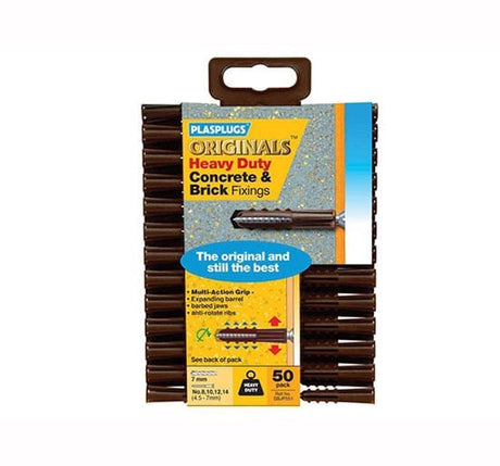 Plasplug SBJP551 Heavy - Duty Multifix Fixings - Pack of 50 - PLASBJP551 - Plasplug - Trade Counter Direct
