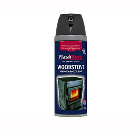 Plasti - kote 26030 Wood Stove Twist and Spray Black 400 ml - 400ml - PKT26030 - Plasti - kote - Trade Counter Direct