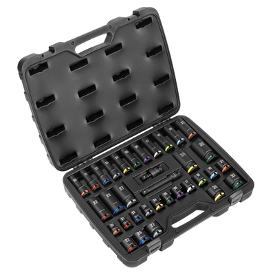 Premier AK5635M 34pc 1/2"Sq Drive Impact Socket Set - AK5635M - Sealey Tools UK - Trade Counter Direct