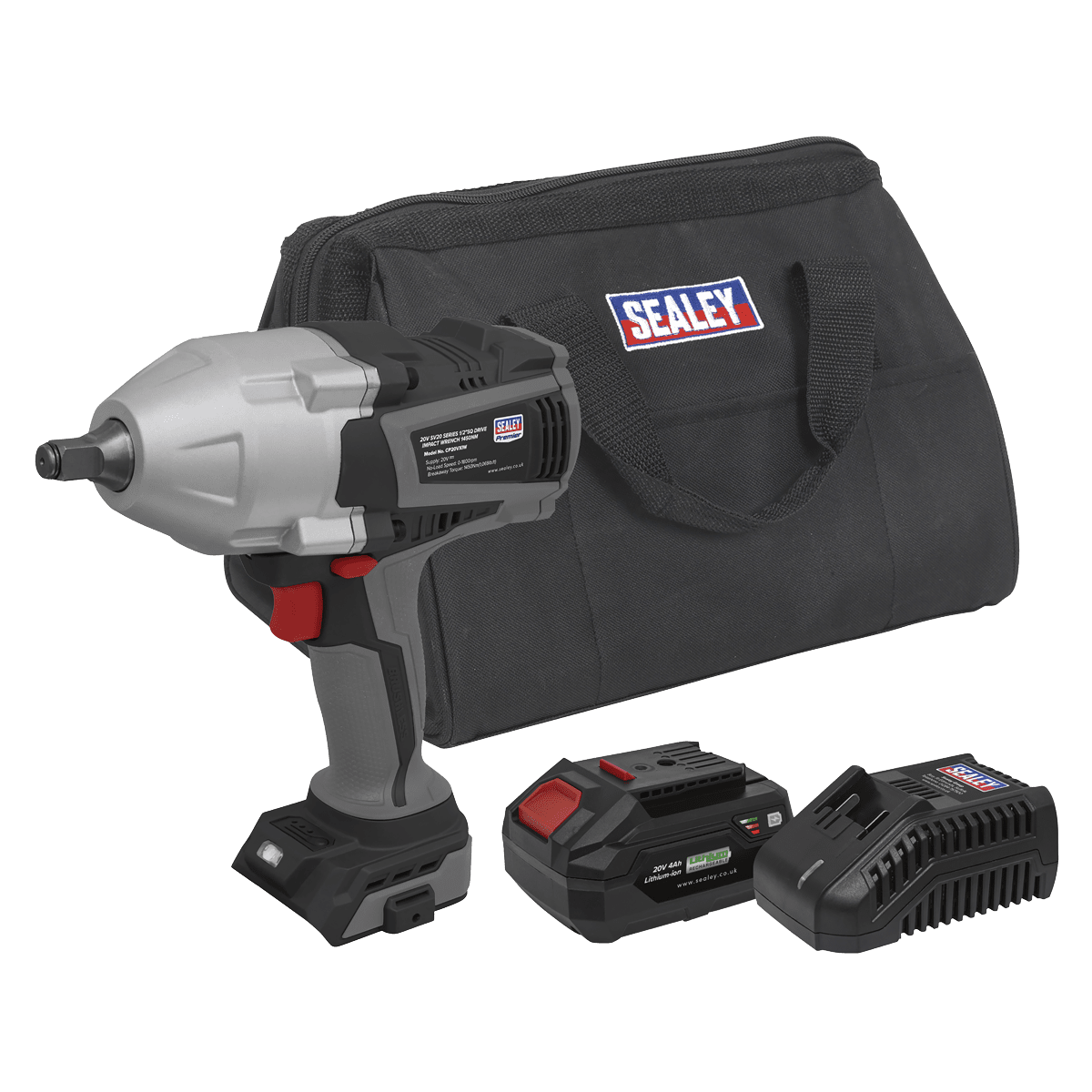 Premier CP20VXIWKIT 20V 4Ah SV20 Series Cordless Impact Wrench Kit - CP20VXIWKIT - Sealey Tools UK - Trade Counter Direct