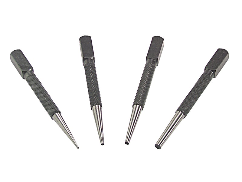 Priory 66SN4 Set of 4 Nail Punches in Wallet - Set Of 4 Nail Punc - PRI66SET4 - Stanley - Trade Counter Direct