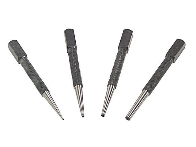 Priory 66SN4 Set of 4 Nail Punches in Wallet - Set Of 4 Nail Punc - PRI66SET4 - Stanley - Trade Counter Direct